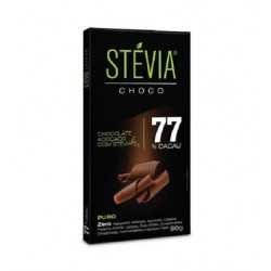 Chocolate Stevia 77% Cacau -  80 Gr