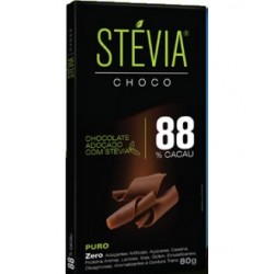 Chocolate Stevia 88% Cacau -  80 Gr